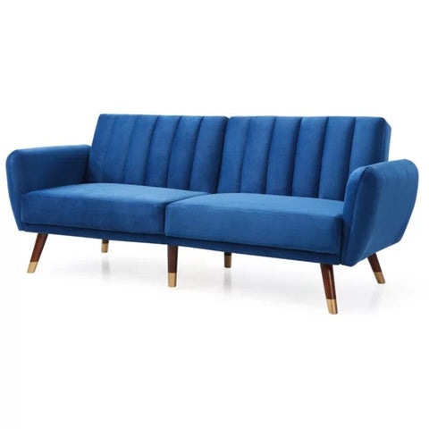 Royal blue velvet futon from Mypersnicketyhome.com