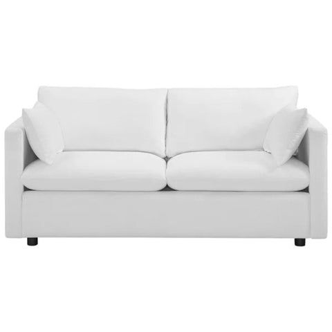 White upholstered couch from Mypersnicketyhome.com