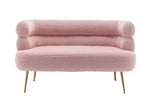 Pink upholstered loveseat from Mypersnicketyhome.com