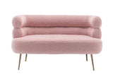 Pink upholstered loveseat from Mypersnicketyhome.com