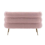 Pink upholstered loveseat from Mypersnicketyhome.com