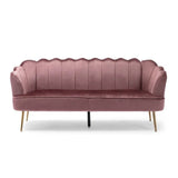 Pink velvet couch from Mypersnicketyhome.com