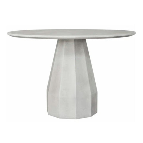 White concrete outdoor dining table from Mypersnicketyhome.com