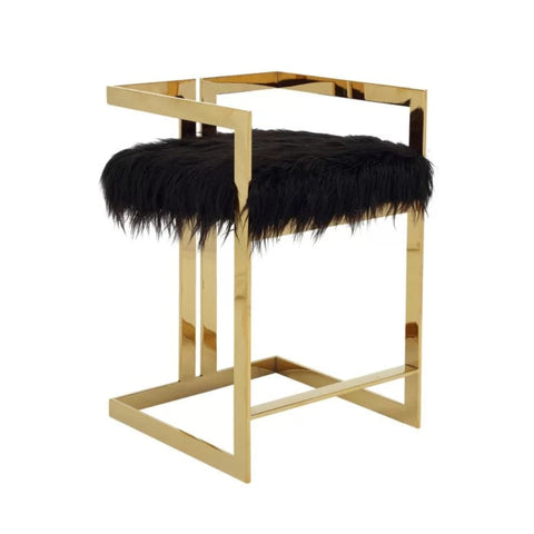 Black faux fur bar stool from Mypersnicketyhome.com