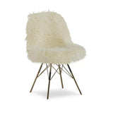 White faux fur chair from Mypersnicketyhome.com