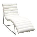 White faux leather chaise lounge from Mypersnicketyhome.com