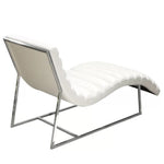 White faux leather chaise lounge from Mypersnicketyhome.com