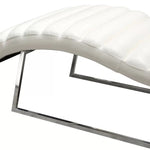 White faux leather chaise lounge from Mypersnicketyhome.com