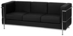 Black faux leather couch from Mypersnicketyhome.com