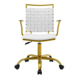 White faux leather desk chair from Mypersnicketyhome.com