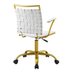 White faux leather desk chair from Mypersnicketyhome.com