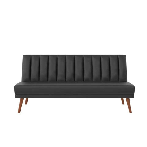 Black faux leather futon from Mypersnicketyhome.com