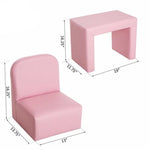 Pink faux leather kids table and chair set from Mypersnicketyhome.com 