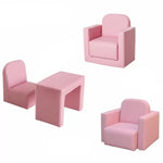 Pink faux leather kids table and chair set from Mypersnicketyhome.com 