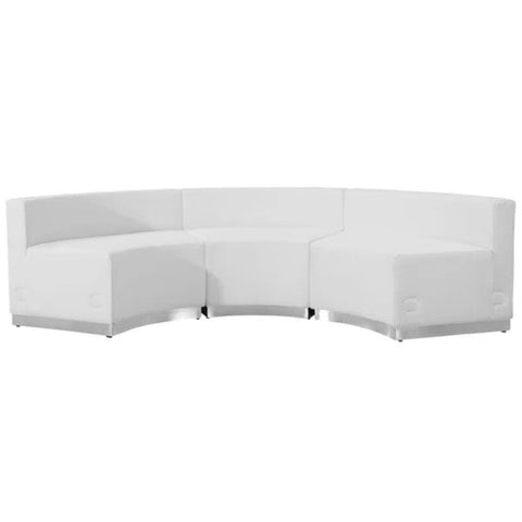 White faux leather sectional from Mypersnicketyhome.com