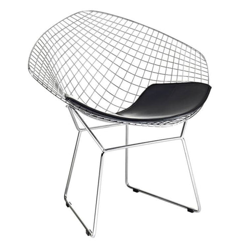 Black faux leather and steel chair from Mypersnicketyhome.com