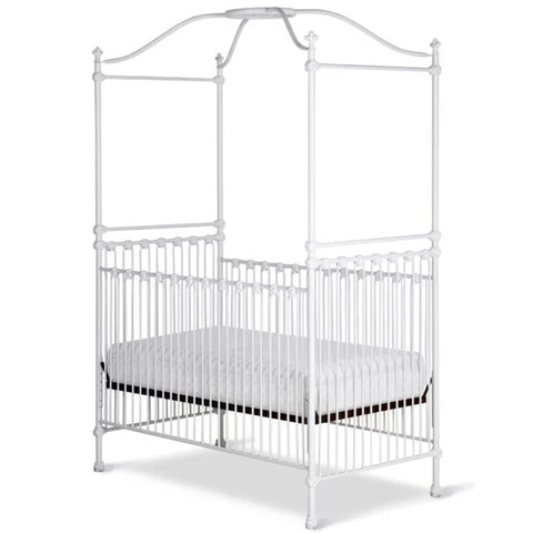 White iron canopy crib from Mypersnicketyhome.com