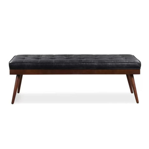 Black leather bench from Mypersnicketyhome.com