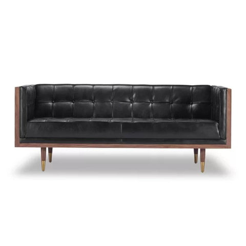 Black leather loveseat from Mypersnicketyhome.com