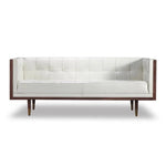 White leather loveseat from Mypersnicketyhome.com