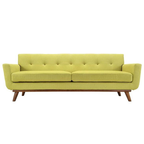 Lime upholstered couch from Mypersnicketyhome.com