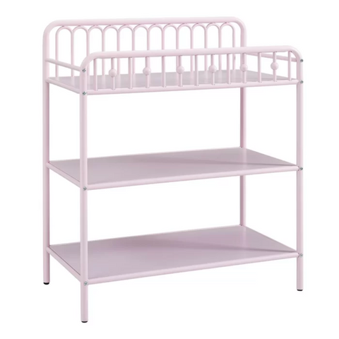 Pink metal changing table from Mypersnicketyhome.com