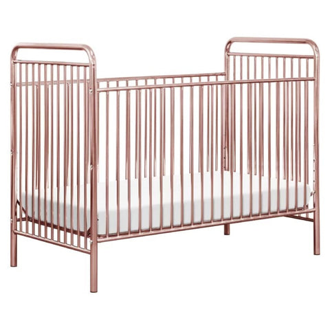 Pink metal crib from Mypersnicketyhome.com