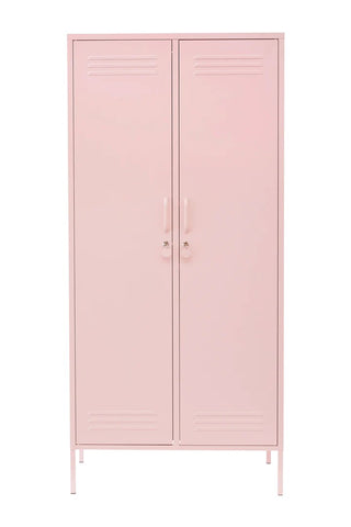 Pink metal kids armoire from Mypersnicketyhome.com