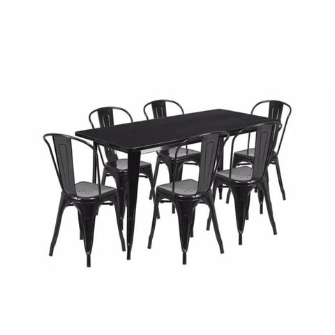 Black metal kids table and chair set  from Mypersnicketyhome.com