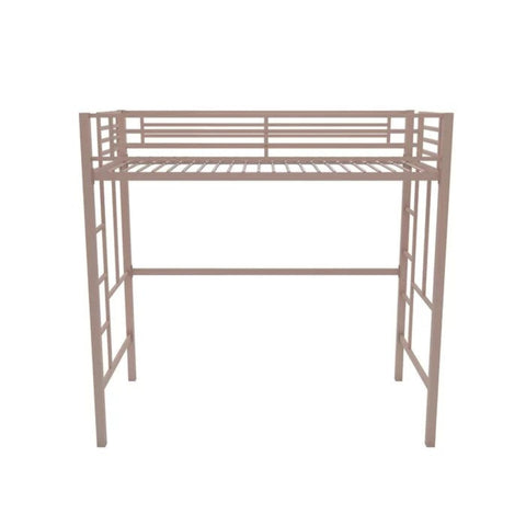 Pink metal loft bed from Mypersnicketyhome.com