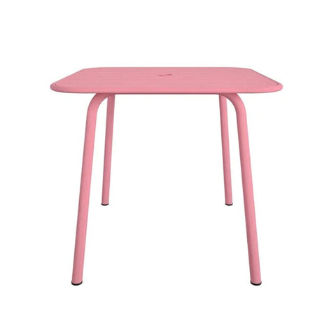 Pink metal outdoor table from Mypersnicketyhome.com