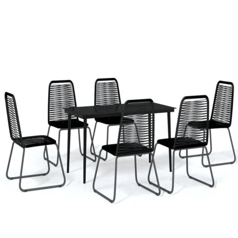 Black metal and rattan outdoor dining set from Mypersnicketyhome.com