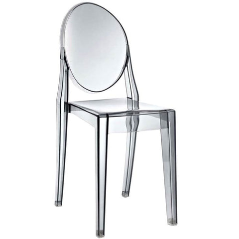 Black polycarbonate dining chair from Mypersnicketyhome.com