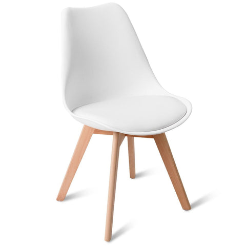 White polypropylene and faux leather dining chair from Mypersnicketyhome.com