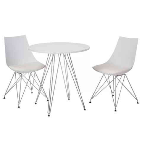 White polypropylene and wood dining set from Mypersnicketyhome.com