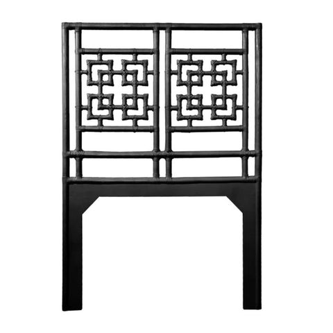 Black rattan headboard from Mypersnicketyhome.com