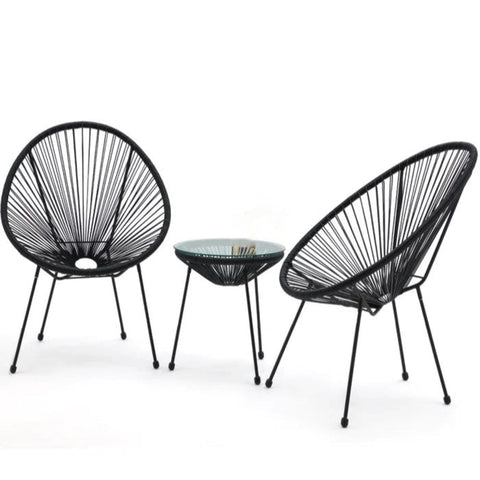 Black rattan outdoor dining set from Mypersnicketyhome.com