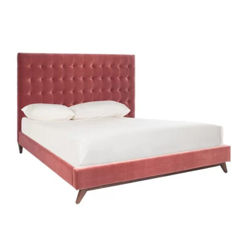 Pink upholstered bed from Mypersnicketyhome.com