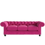 Pink upholstered couch from Mypersnicketyhome.com