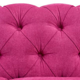 Pink upholstered couch from Mypersnicketyhome.com