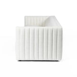 White upholstered couch from Mypersnicketyhome.com 