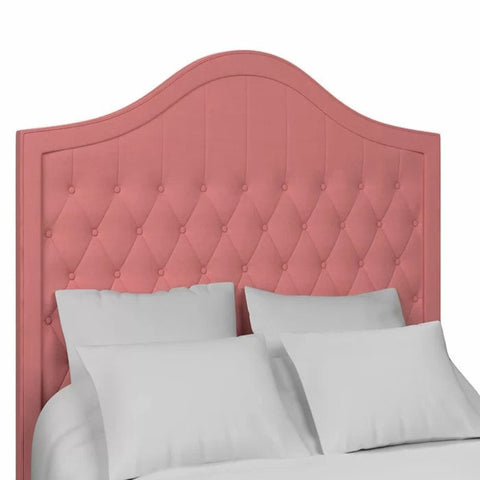 Pink upholstered headboard from Mypersnicketyhome.com