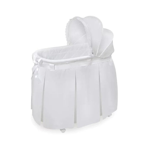 White upholstered rocking cradle from Mypersnicketyhome.com