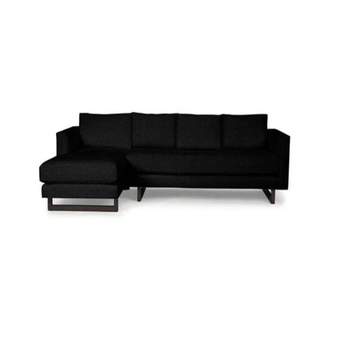 Black upholstered sectional from Mypersnicketyhome.com