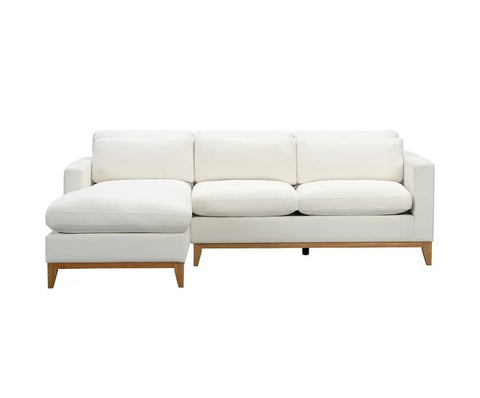 White upholstered sectional from Mypersnicketyhome.com