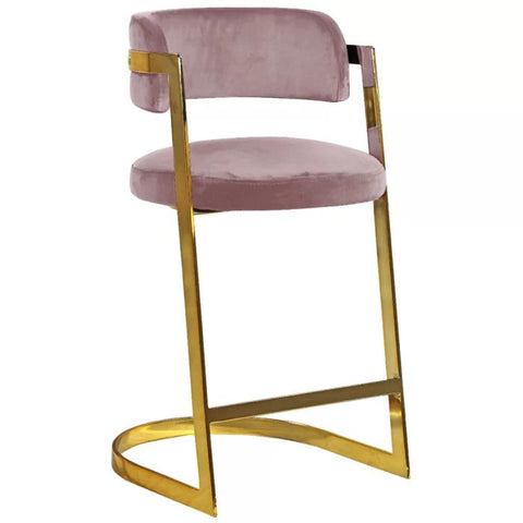 Pink velvet bar stool from Mypersnicketyhome.com