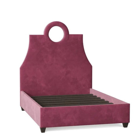 Pink velvet bed from Mypersnicketyhome.com