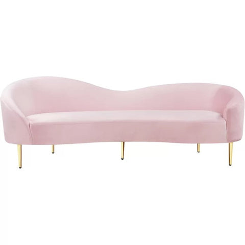 Pink velvet couch from Mypersnicketyhome.com