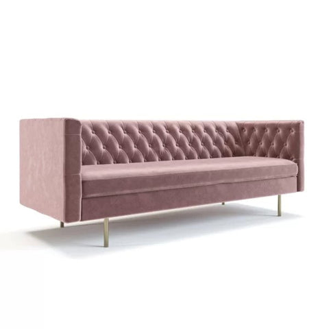 Pink velvet couch from Mypersnicketyhome.com