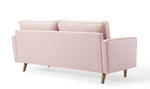 Pink velvet couch from Mypersnicketyhome.com